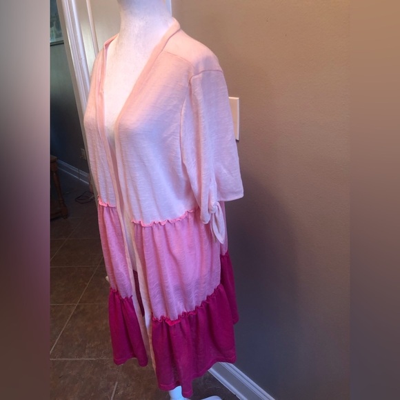 Pink Ombré Open Cardigan from Tees2urdoor.com size L/XL - Picture 6 of 8